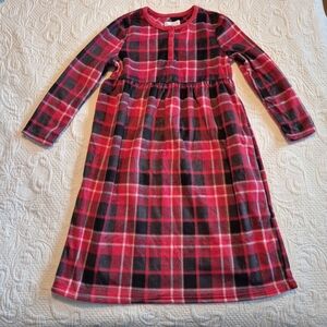 Karen Neuberger girls size Medium plaid fleece nightgown EUC or better